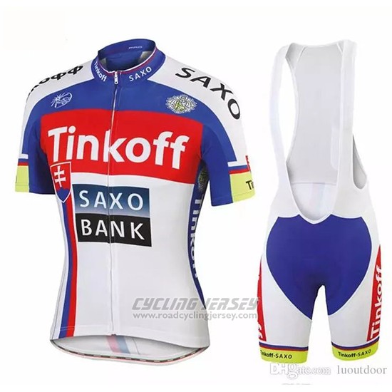 2018 Cycling Jersey Tinkoff Saxo Bank Red Blue Short Sleeve and Bib Short